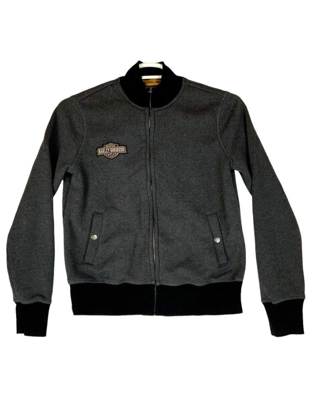 Harley-Davidson Womens Medium Gray Full-Zip Cardigan Sweater Jacket
